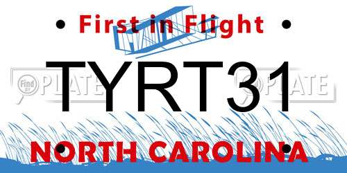TYRT31 North Carolina License Plate