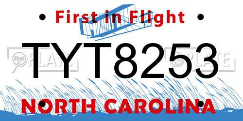 TYT8253 North Carolina License Plate