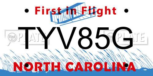 TYV85G North Carolina License Plate