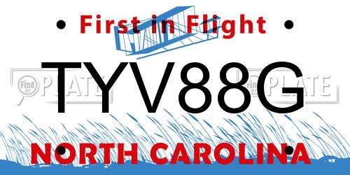 TYV88G North Carolina License Plate