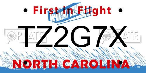 TZ2G7X North Carolina License Plate