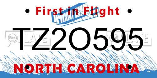 TZ2O595 North Carolina License Plate