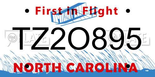 TZ2O895 North Carolina License Plate