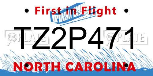 TZ2P471 North Carolina License Plate