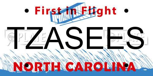 TZASEES North Carolina License Plate