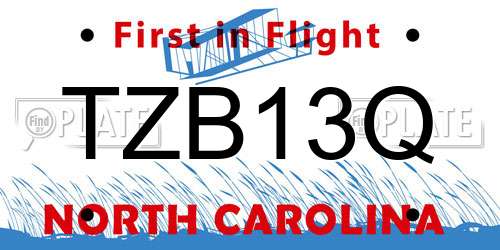 TZB13Q North Carolina License Plate