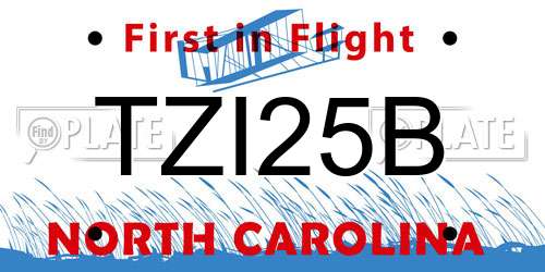 TZI25B North Carolina License Plate