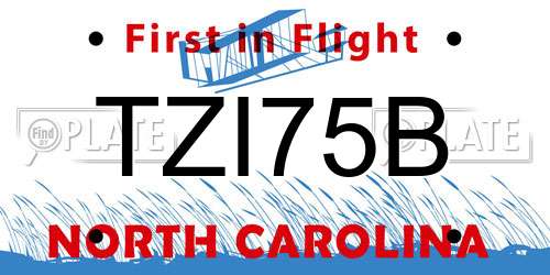 TZI75B North Carolina License Plate