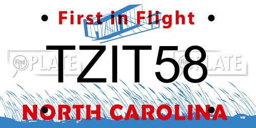 TZIT58 North Carolina License Plate