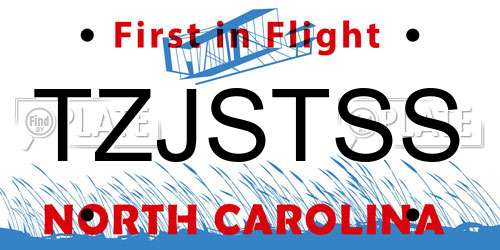 TZJSTSS North Carolina License Plate
