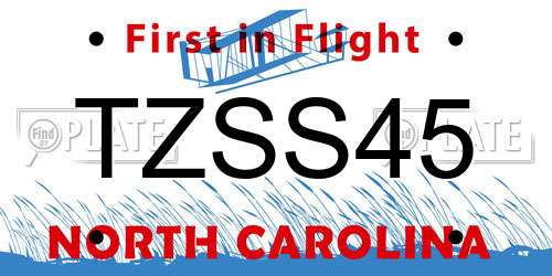 TZSS45 North Carolina License Plate