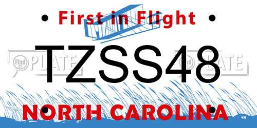 TZSS48 North Carolina License Plate