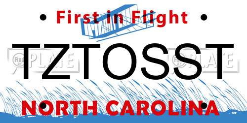 TZTOSST North Carolina License Plate