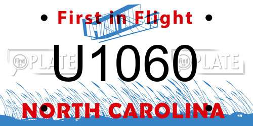 U1060 North Carolina License Plate