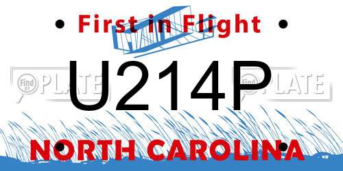 U214P North Carolina License Plate