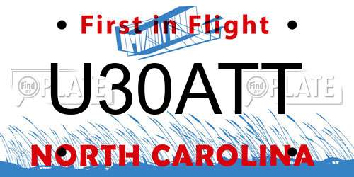 U30ATT North Carolina License Plate