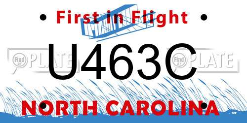 U463C North Carolina License Plate