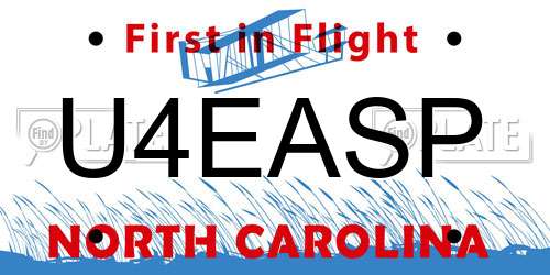 U4EASP North Carolina License Plate