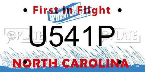 U541P North Carolina License Plate