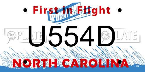 U554D North Carolina License Plate