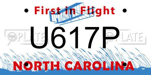 U617P North Carolina License Plate