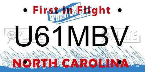 U61MBV North Carolina License Plate