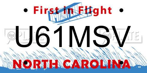 U61MSV North Carolina License Plate