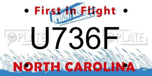 U736F North Carolina License Plate