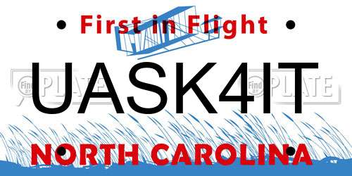UASK4IT North Carolina License Plate