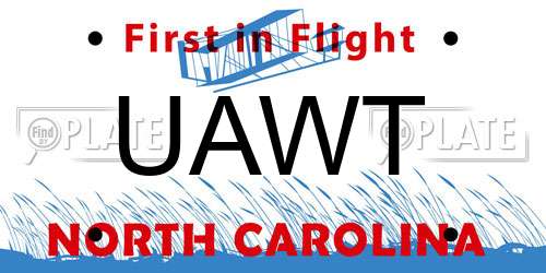 UAWT North Carolina License Plate