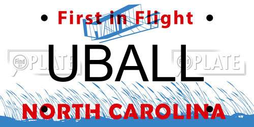 UBALL North Carolina License Plate