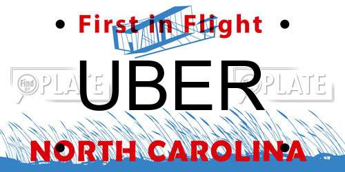 UBER North Carolina License Plate