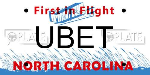 UBET North Carolina License Plate