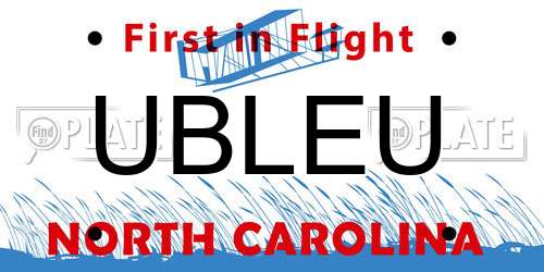 UBLEU North Carolina License Plate