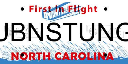 UBNSTUNG North Carolina License Plate