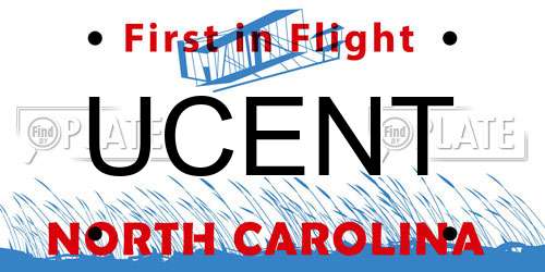 UCENT North Carolina License Plate