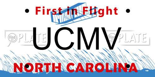 UCMV North Carolina License Plate