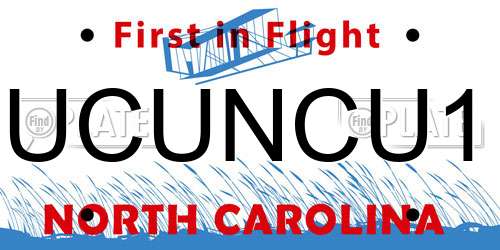 UCUNCU1 North Carolina License Plate