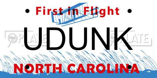 UDUNK North Carolina License Plate