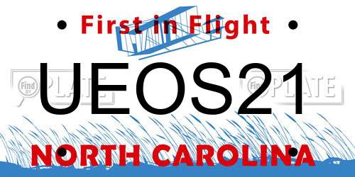 UEOS21 North Carolina License Plate