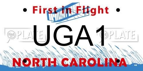 UGA1 North Carolina License Plate
