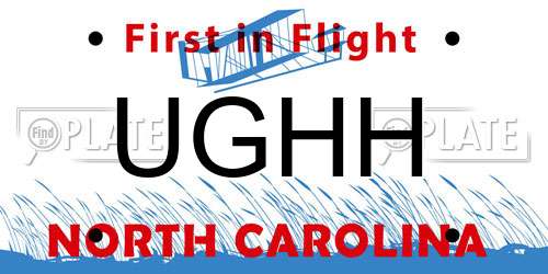 UGHH North Carolina License Plate