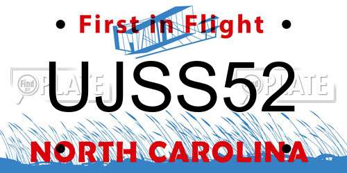 UJSS52 North Carolina License Plate