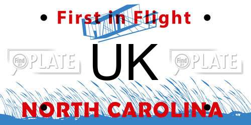 UK North Carolina License Plate