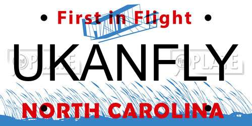 UKANFLY North Carolina License Plate