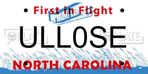 ULL0SE North Carolina License Plate