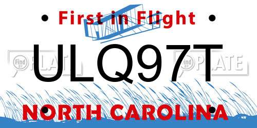 ULQ97T North Carolina License Plate