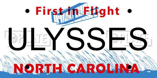 ULYSSES North Carolina License Plate