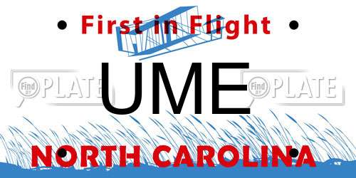UME North Carolina License Plate