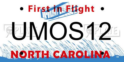 UMOS12 North Carolina License Plate